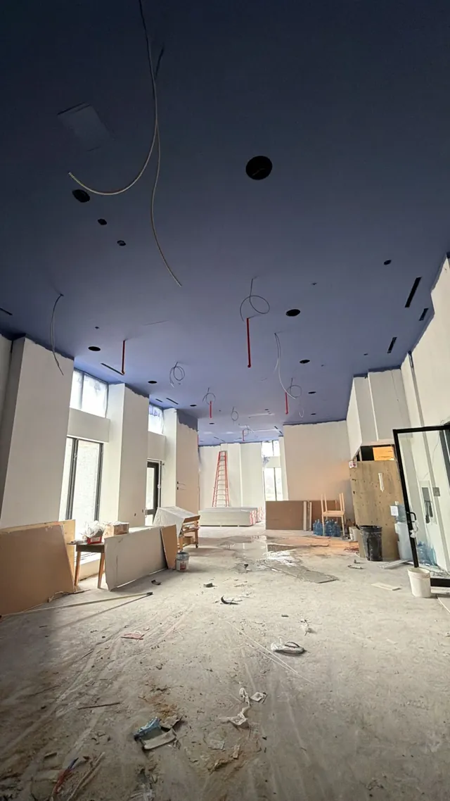 Commercial ceiling repaint completed by FAIME in Scarborough
