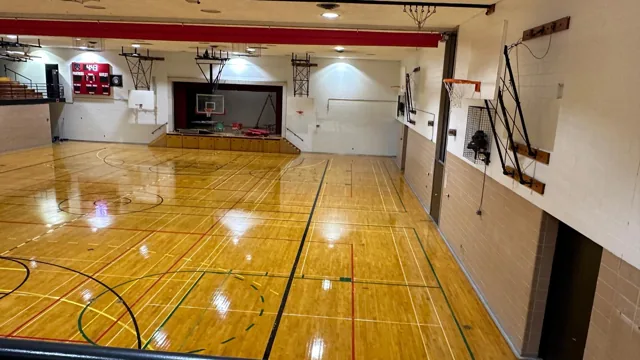 The repainted gymnasium at Dunnville Secondary School