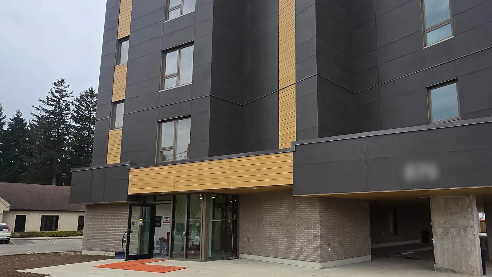 The completed four-storey KW Habilitation affordable housing building in Kitchener